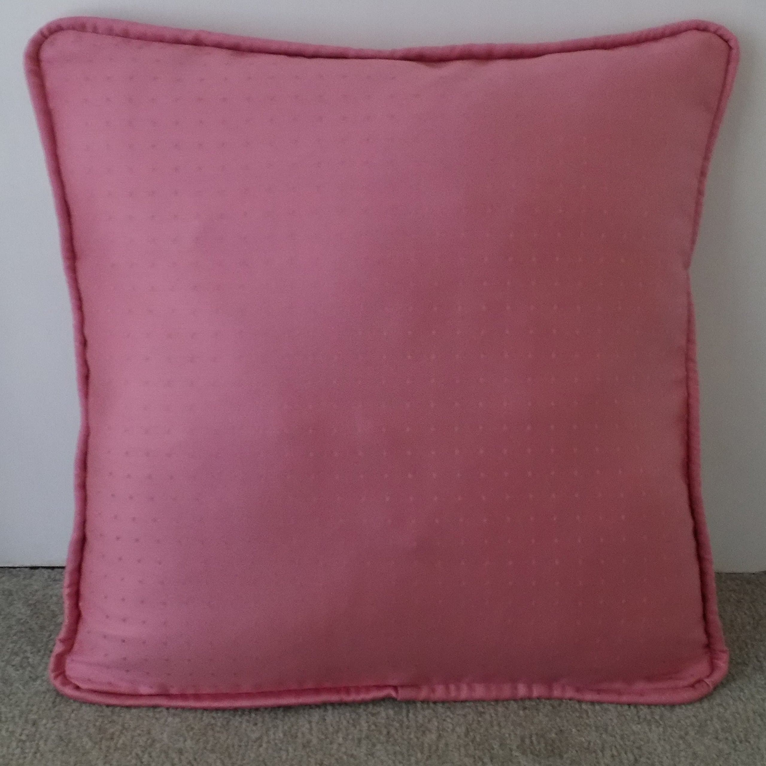 Pink Satin Weave Piped Cushion Cover 16"