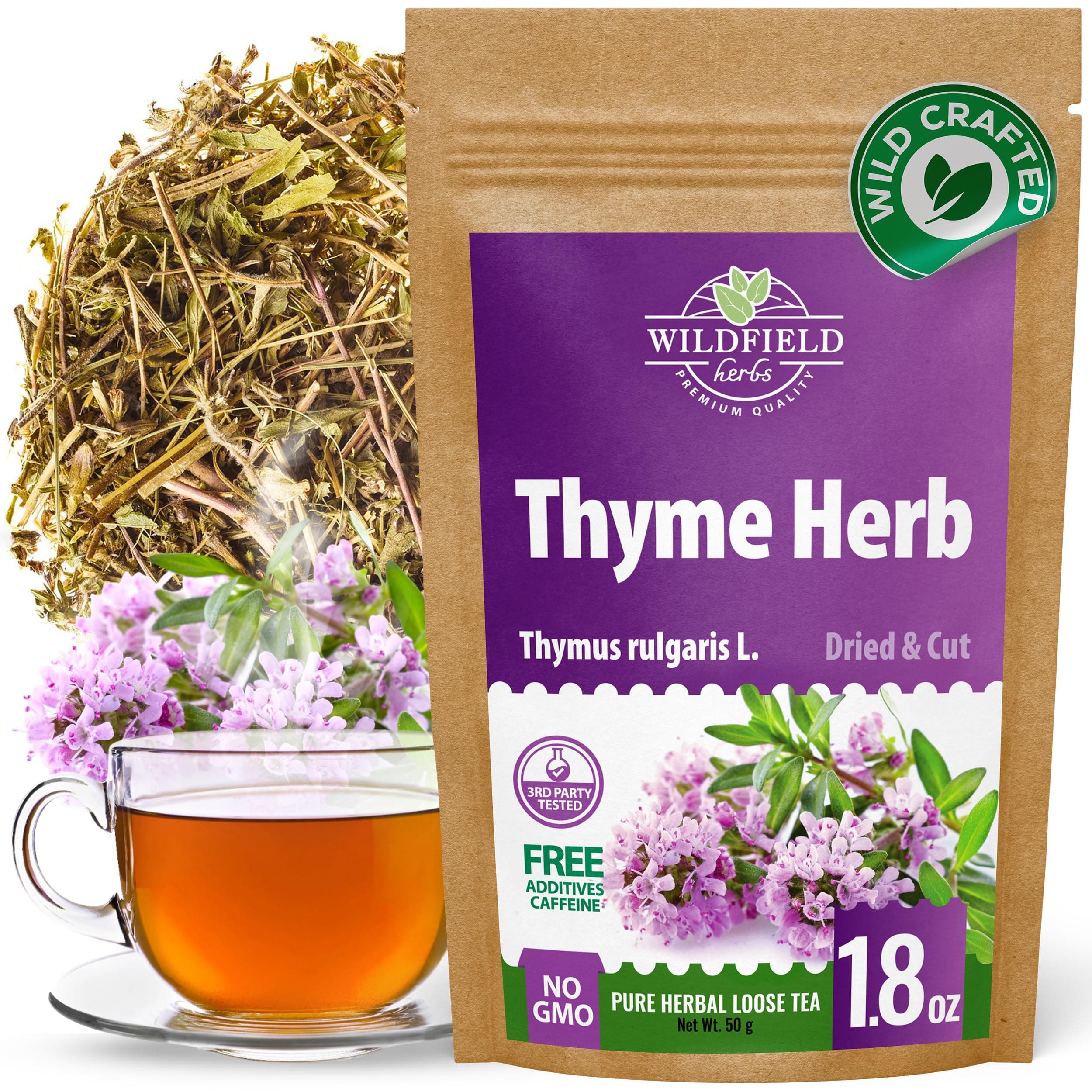 1.8 oz. Thyme Tea Thyme Leaves Tyme Herb Tea (Thymi Serpiylli Herba) - 50g Thymus Serpyllum Herb
