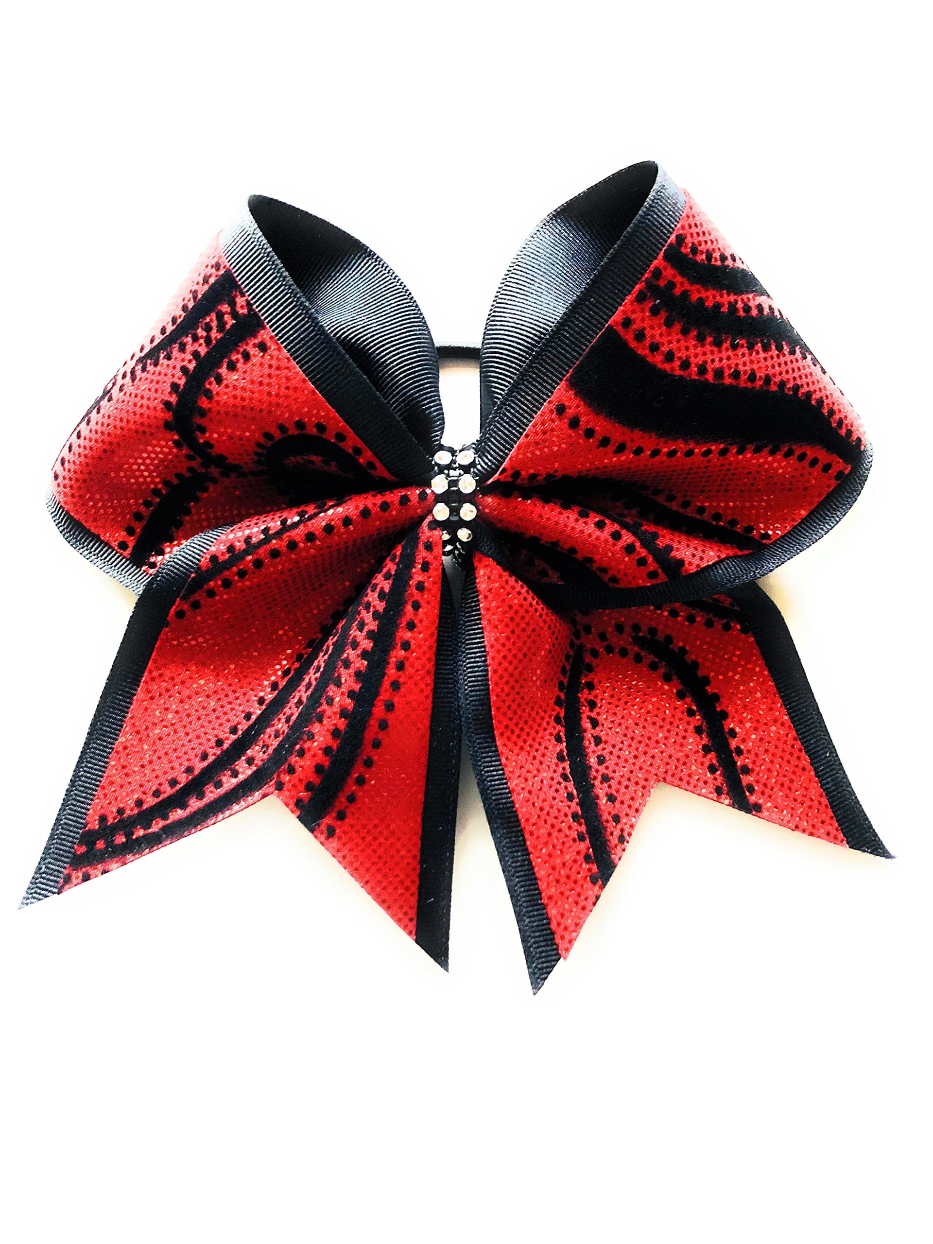GymStar Black Red Rhinestone Bow