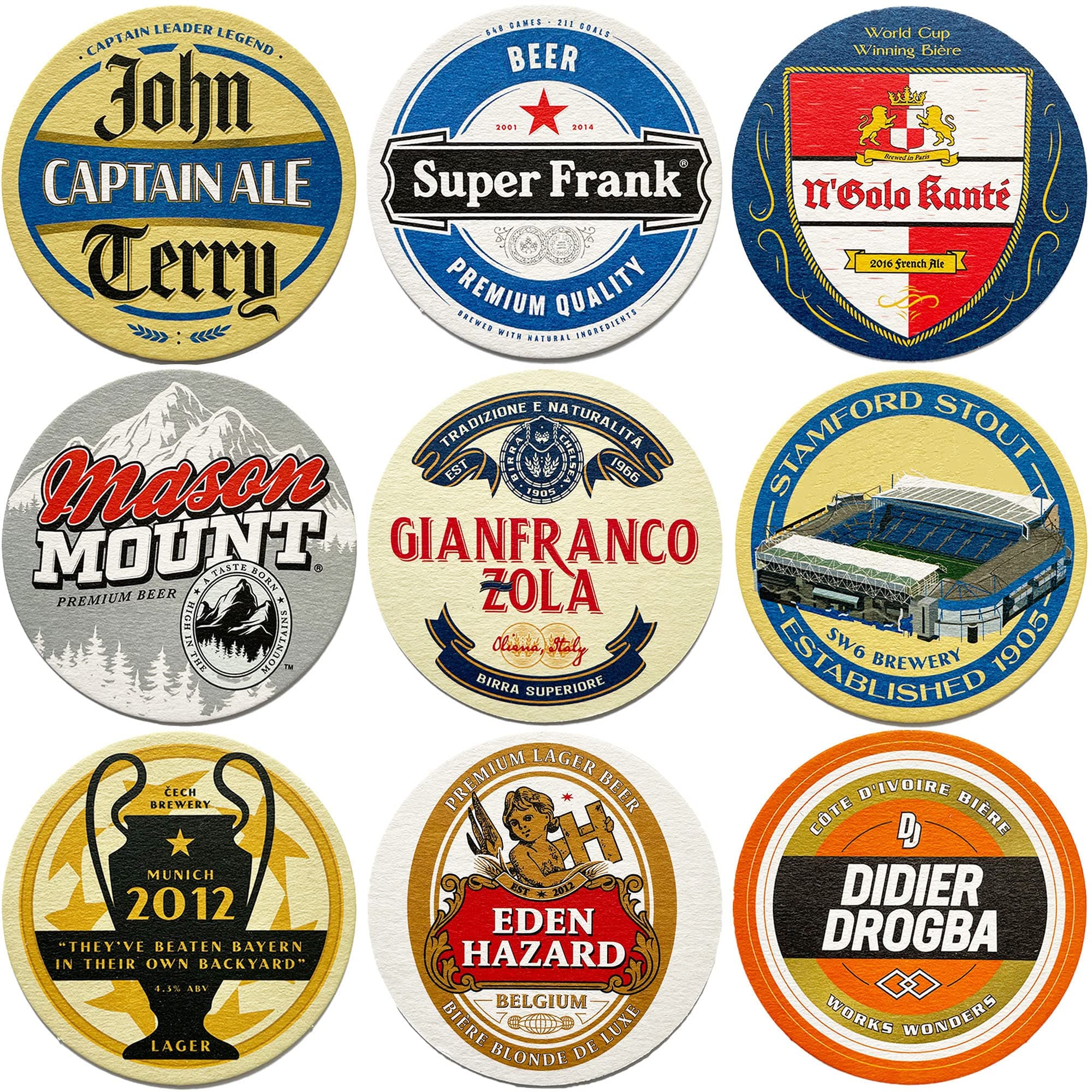 Chelsea Beer Mats x9