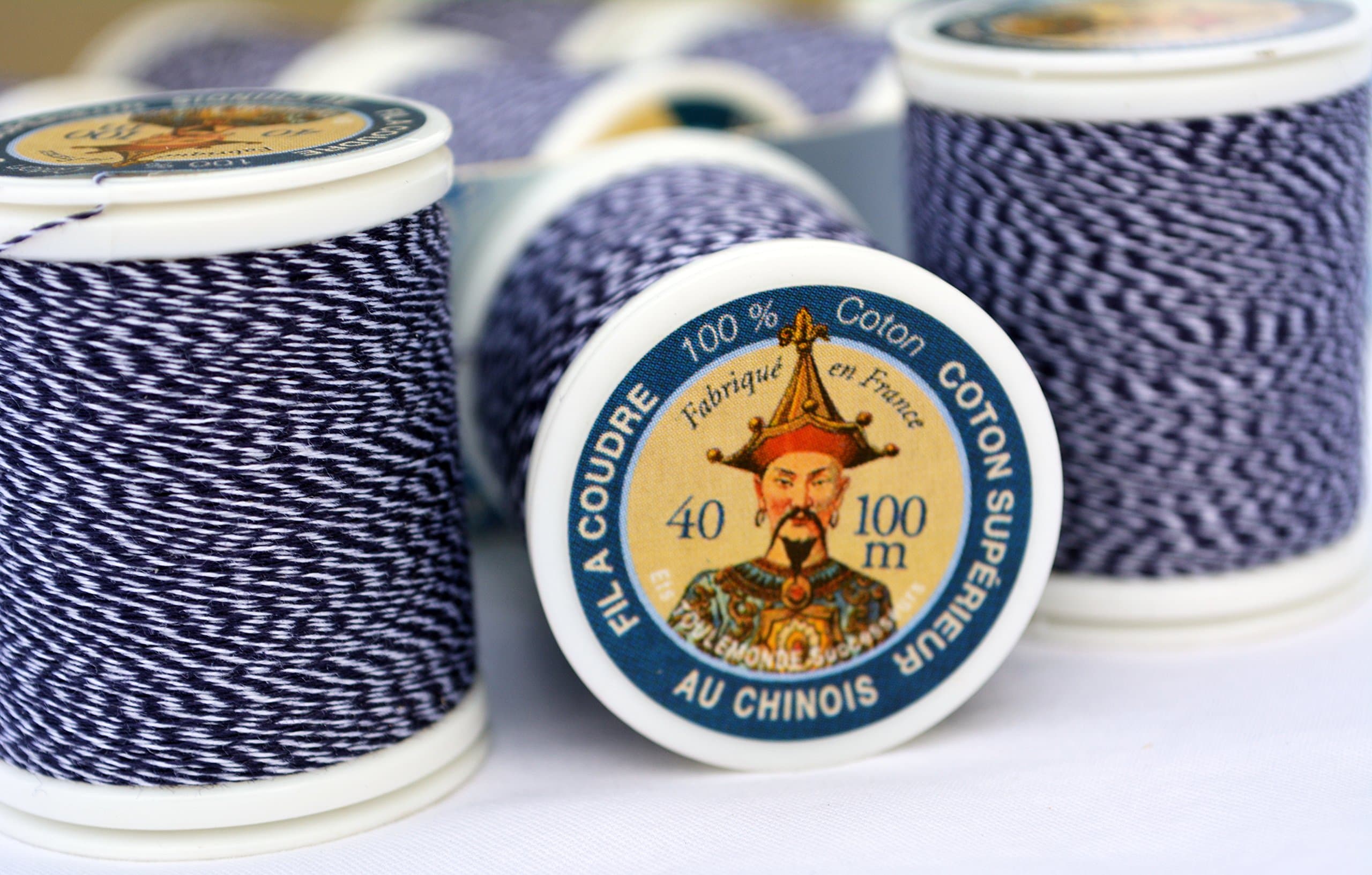 2 Pack Fil Au Chinois #725 Denim Thread - 2 x 100m Spool (200m Total) - Made in France