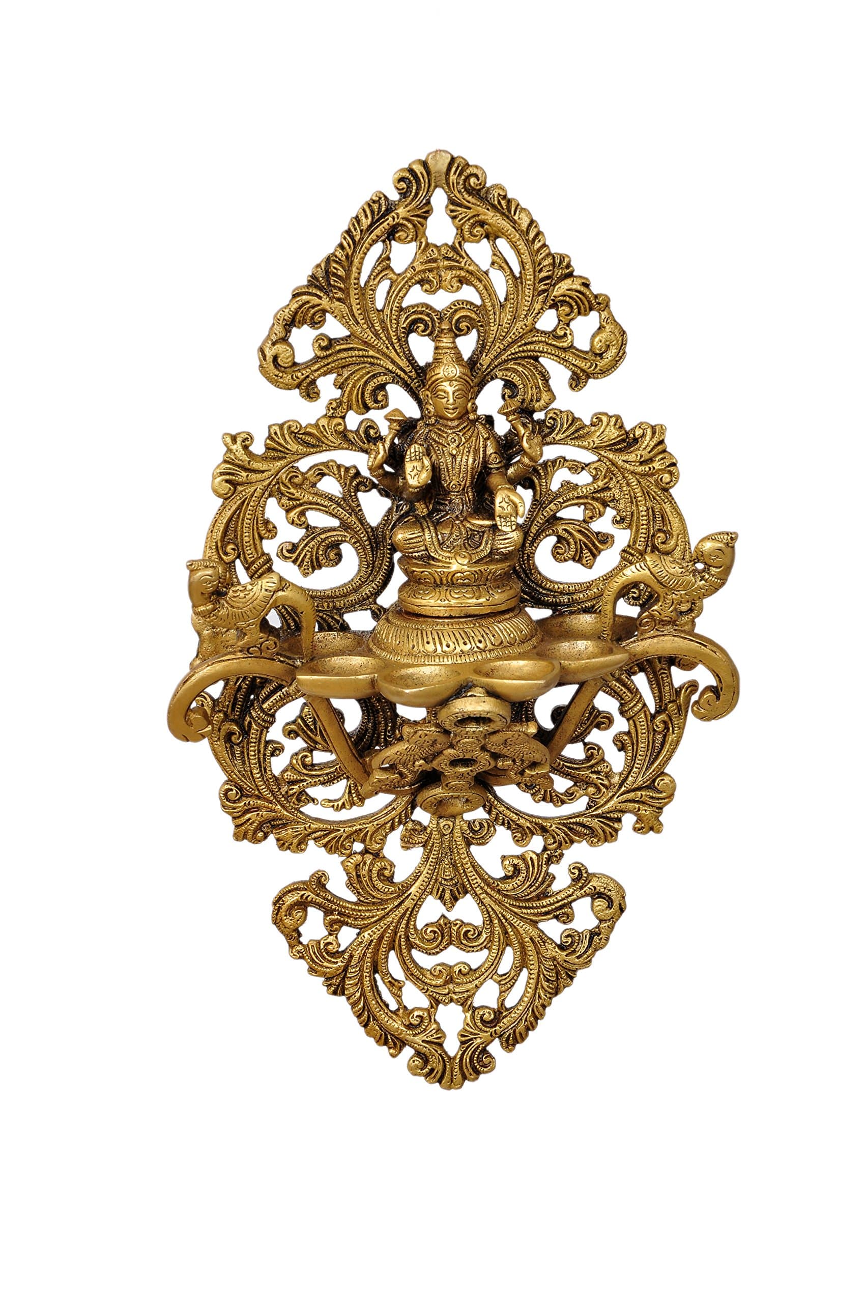 Aesthetic Decors Brass Hanging Diya (Multicolour)