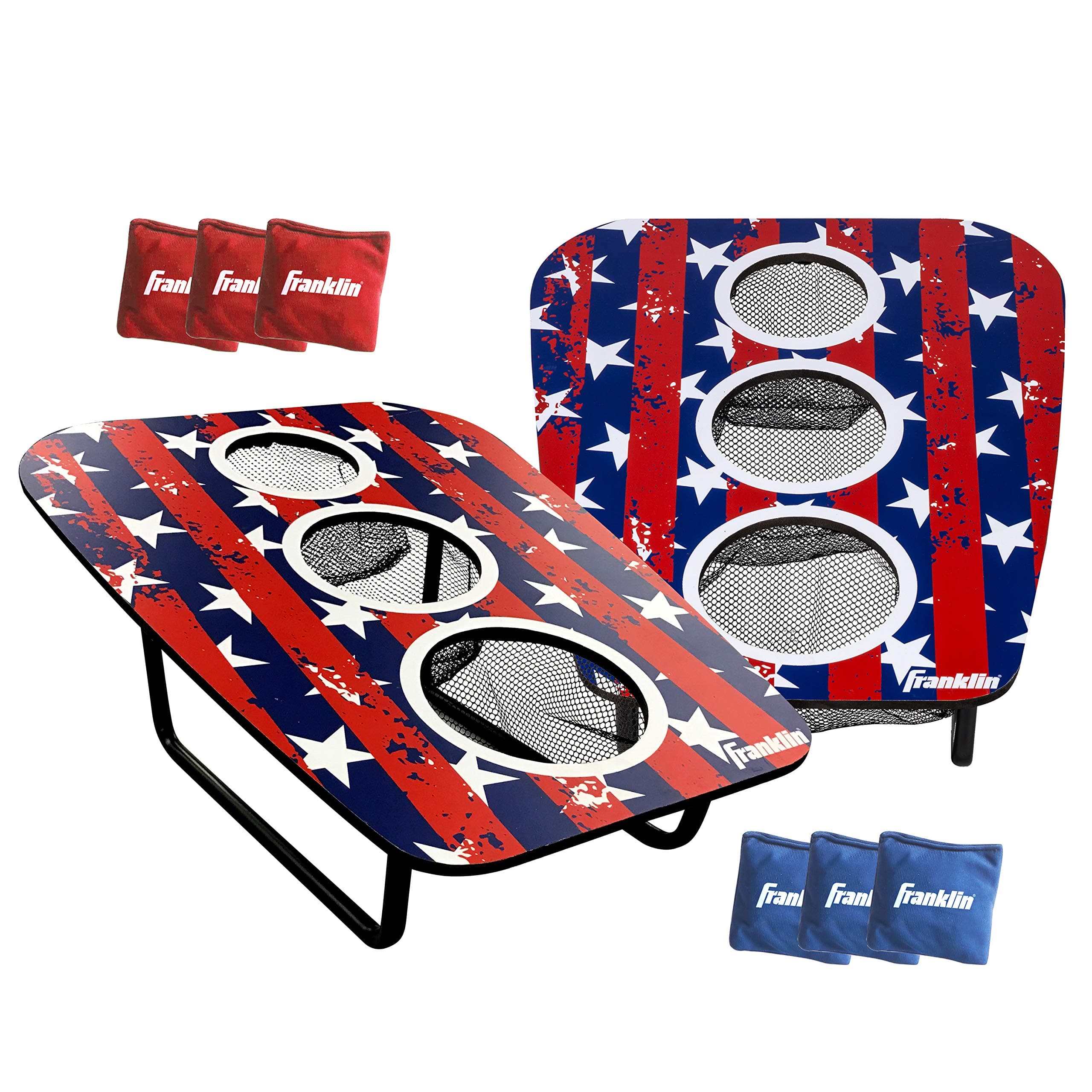 Bean Bag Toss Yard Game – 3 Hole Cornhole Board Set – with 6 Bean Bags