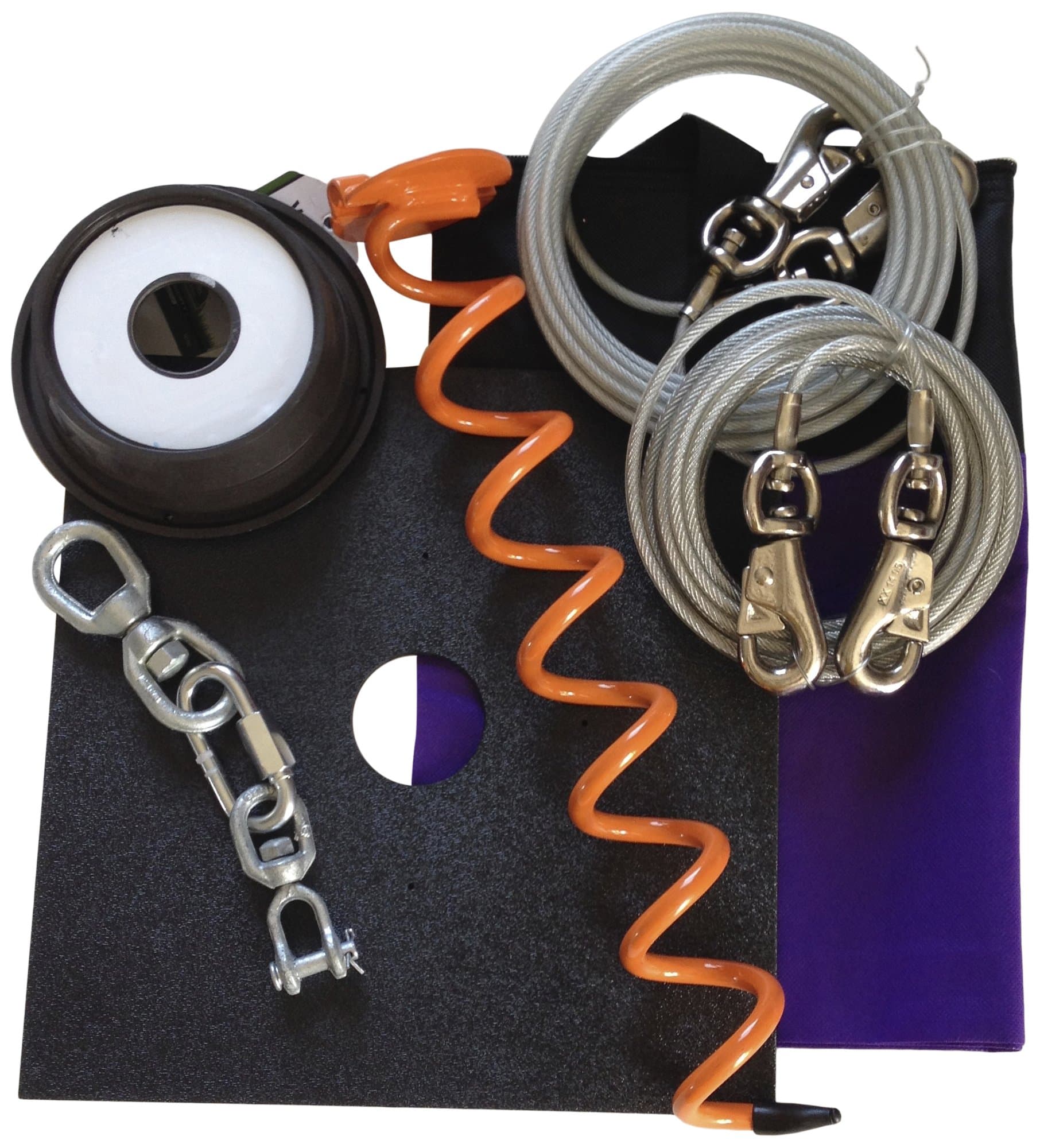 Double Dog Run 200 lb. Tangle Free Tie Out System, Large, Assorted
