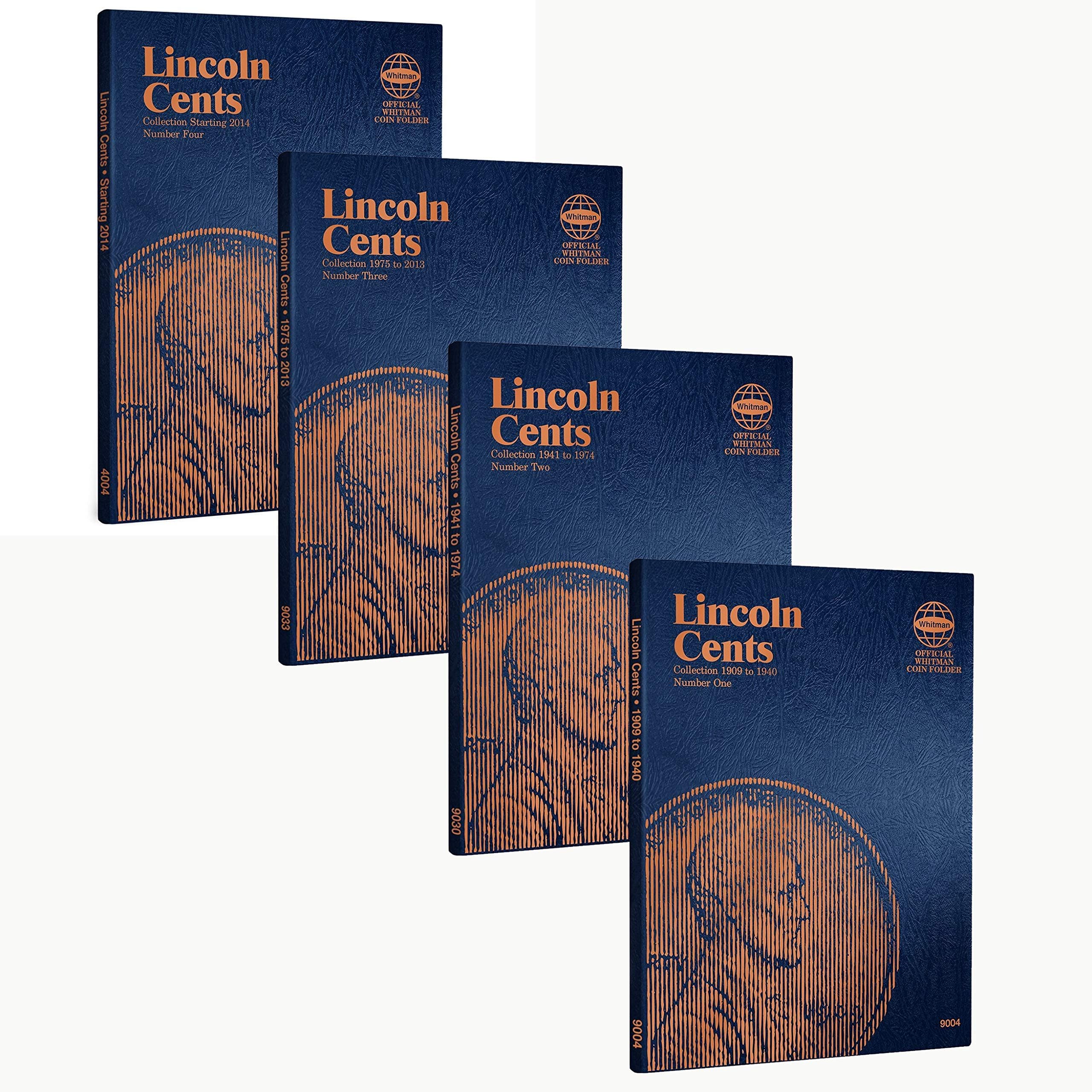 US Lincoln Cent Coin Folder Four Volume Set 1909 - Date #’s 9004, 9030, 9033, 4004