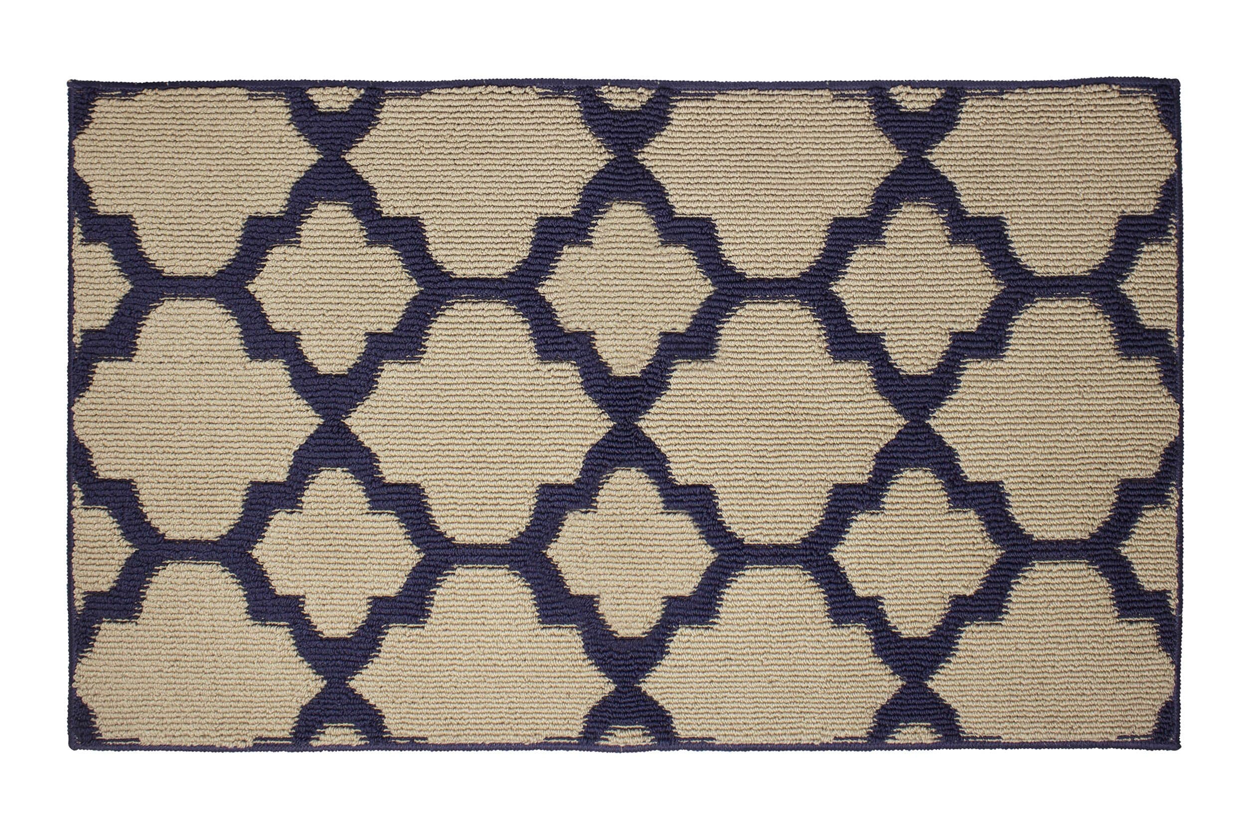 Jean Pierre All Loop Alessandra 28 x 48 in. Decorative Textured Accent Rug, Linen/Navy