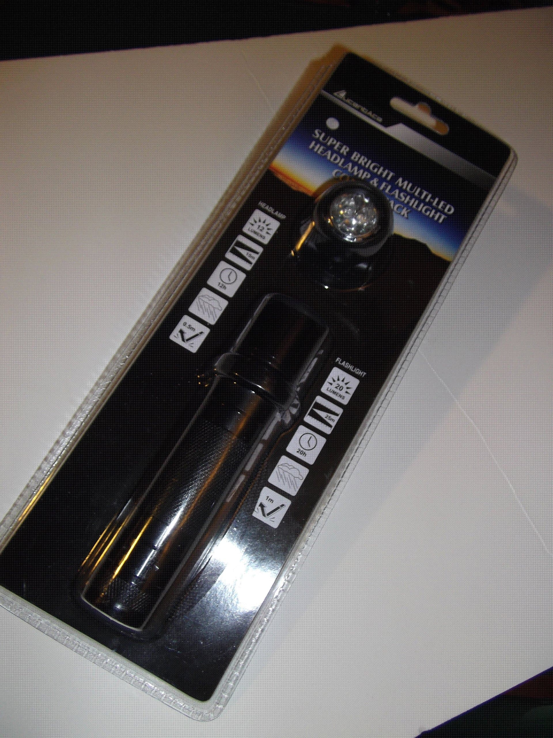 Lucent Ace DFL-1060-5-215-9 Mini 5 LED Headlamp/Mini Tactical 9 LED Flashlight, Black