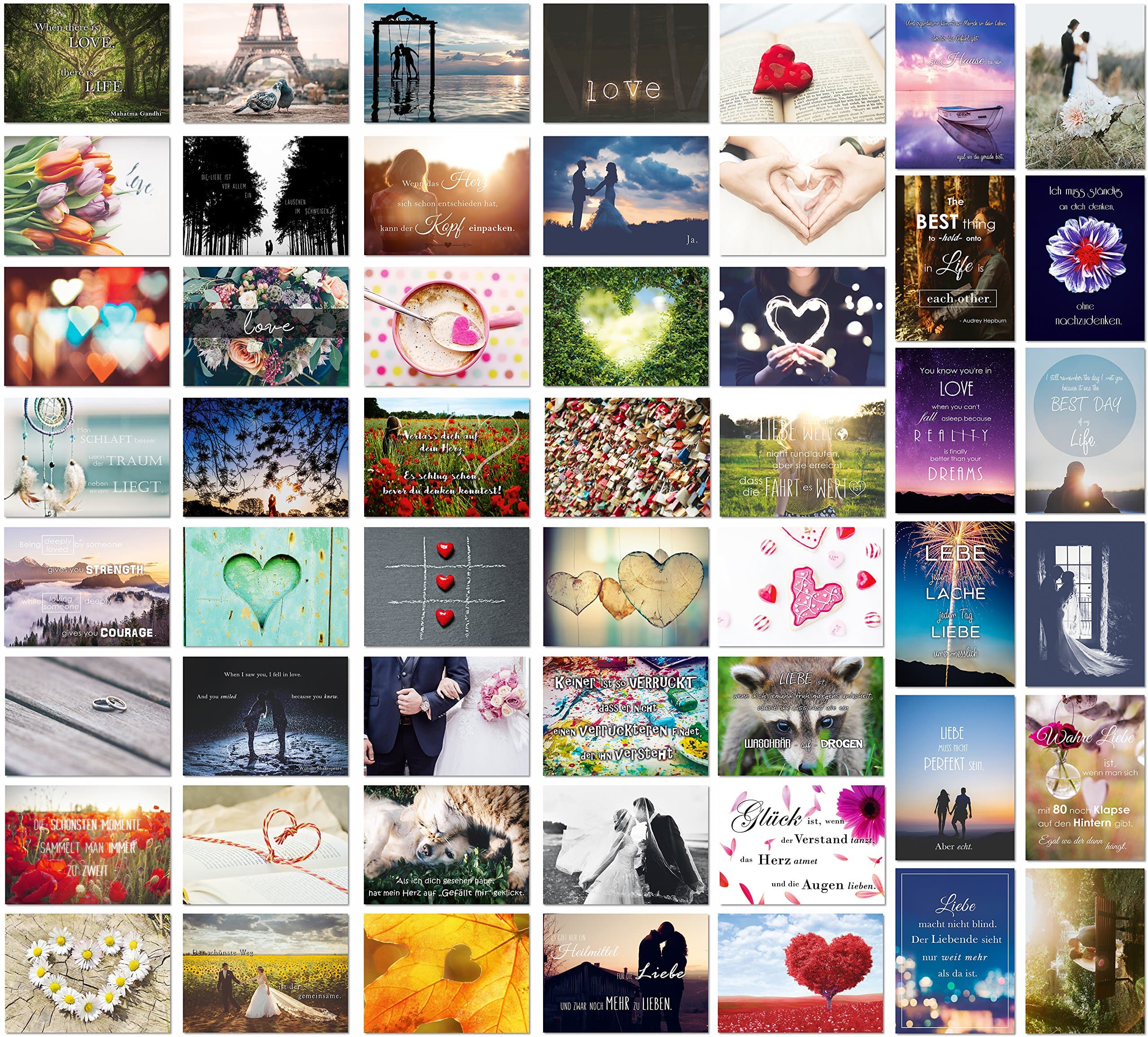 52 Postcards for 52 Weeks, One Card per Week for a Year, Wedding Gift and Creative Alternative to Guest Book, Wedding Post Card Game, Love, from Sophies Kartenwelt.