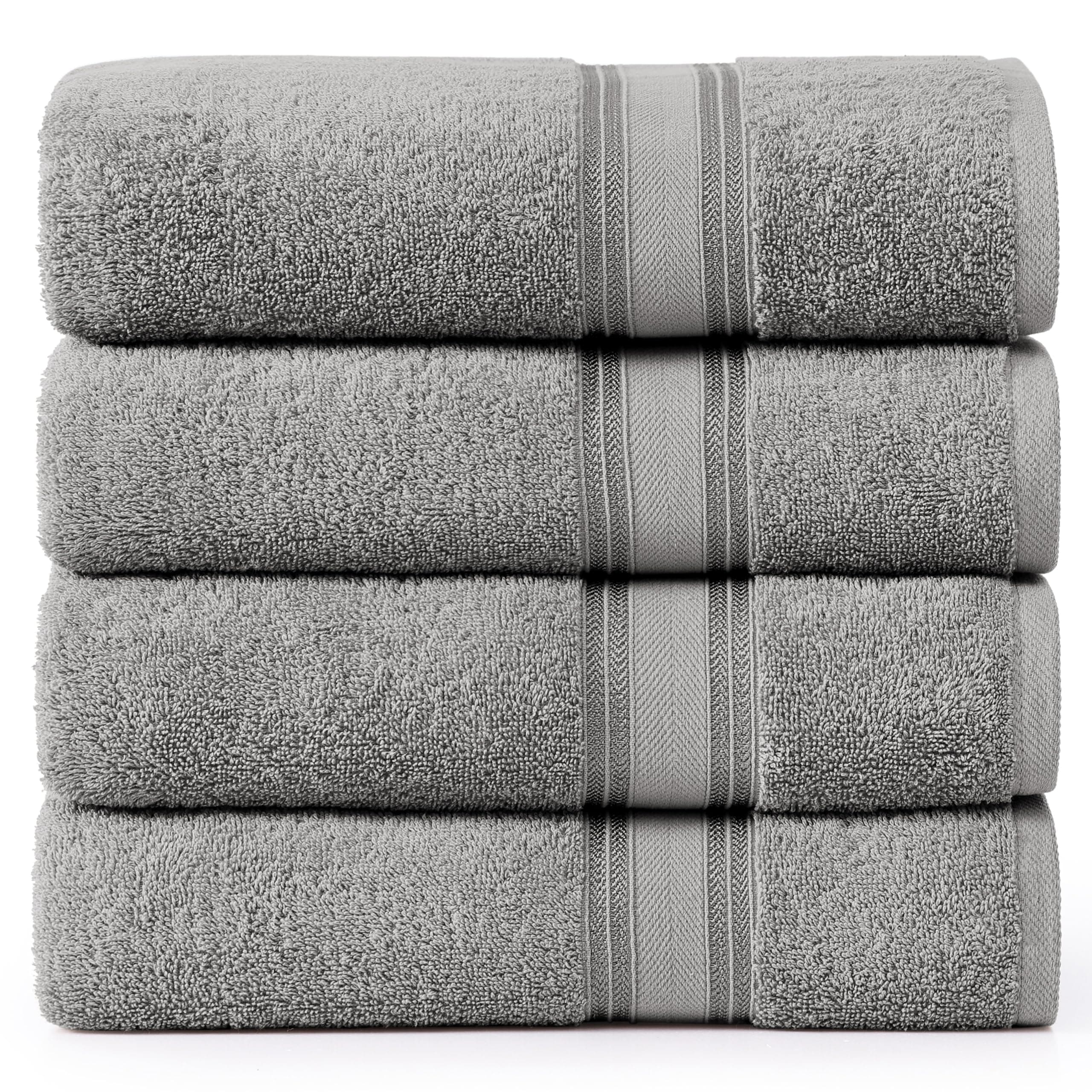 LANE LINEN Bath Sheets Towels for Adults- 100% Cotton Extra Large Bath Towels, 4 Piece Bath Sheet Set, Quick Dry, Absorbent Bath Towels for Bathroom Set, Hotel Spa Quality, 35 x 66 inch - Space Grey