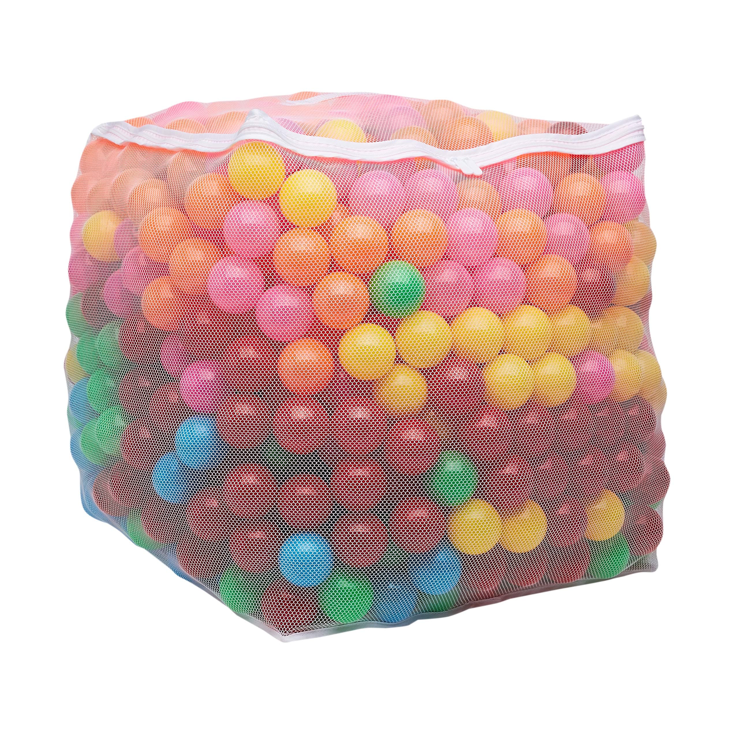 Amazon Basics BPA Free Ball Pit Balls with Storage Bag, Crush-Proof Plastic for Toddlers Kids 12+ Months Play, 6 Bright Colors, Pack of 1000