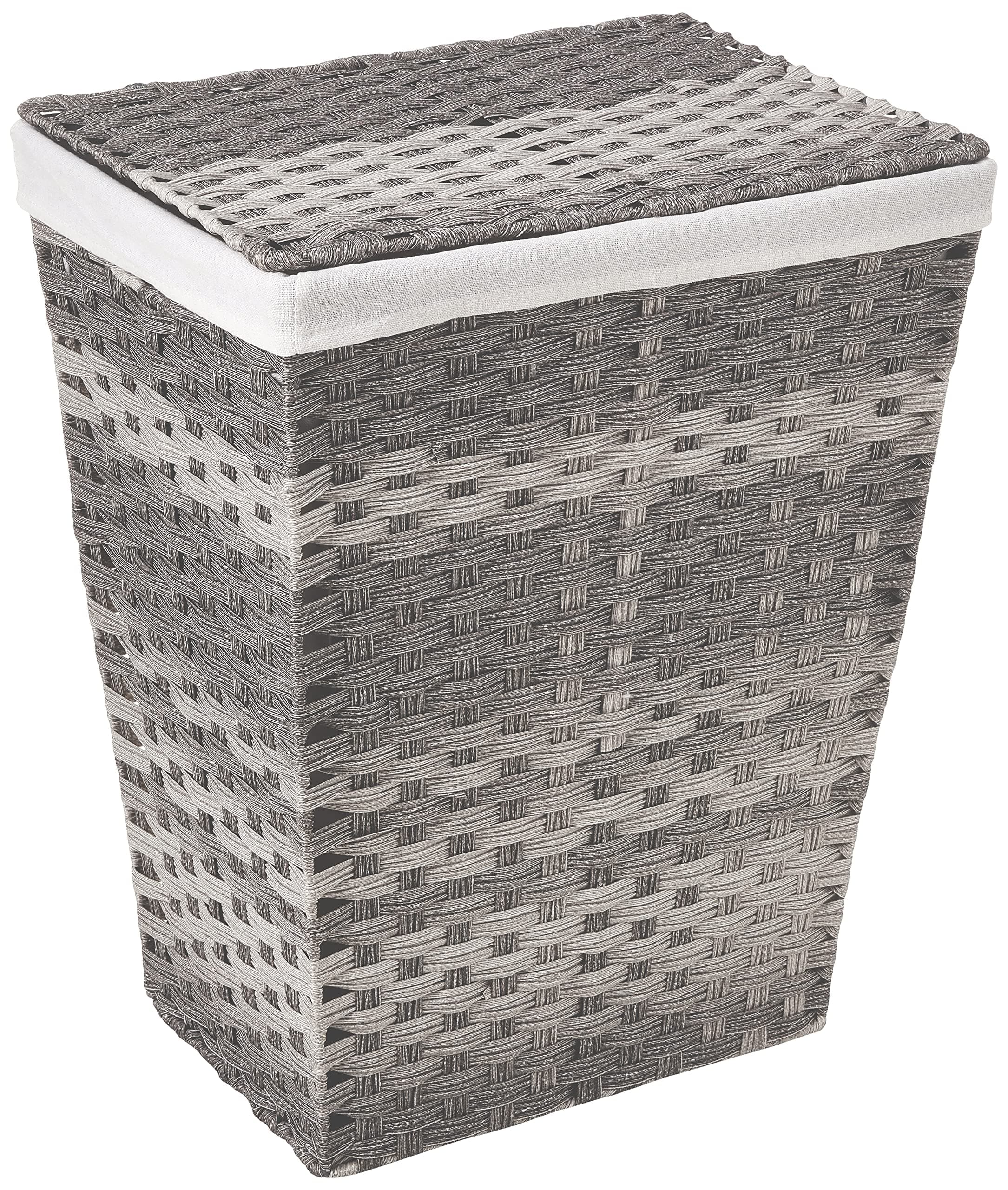 Whitmor Liner and Lid Laundry Hamper, Gray Wash