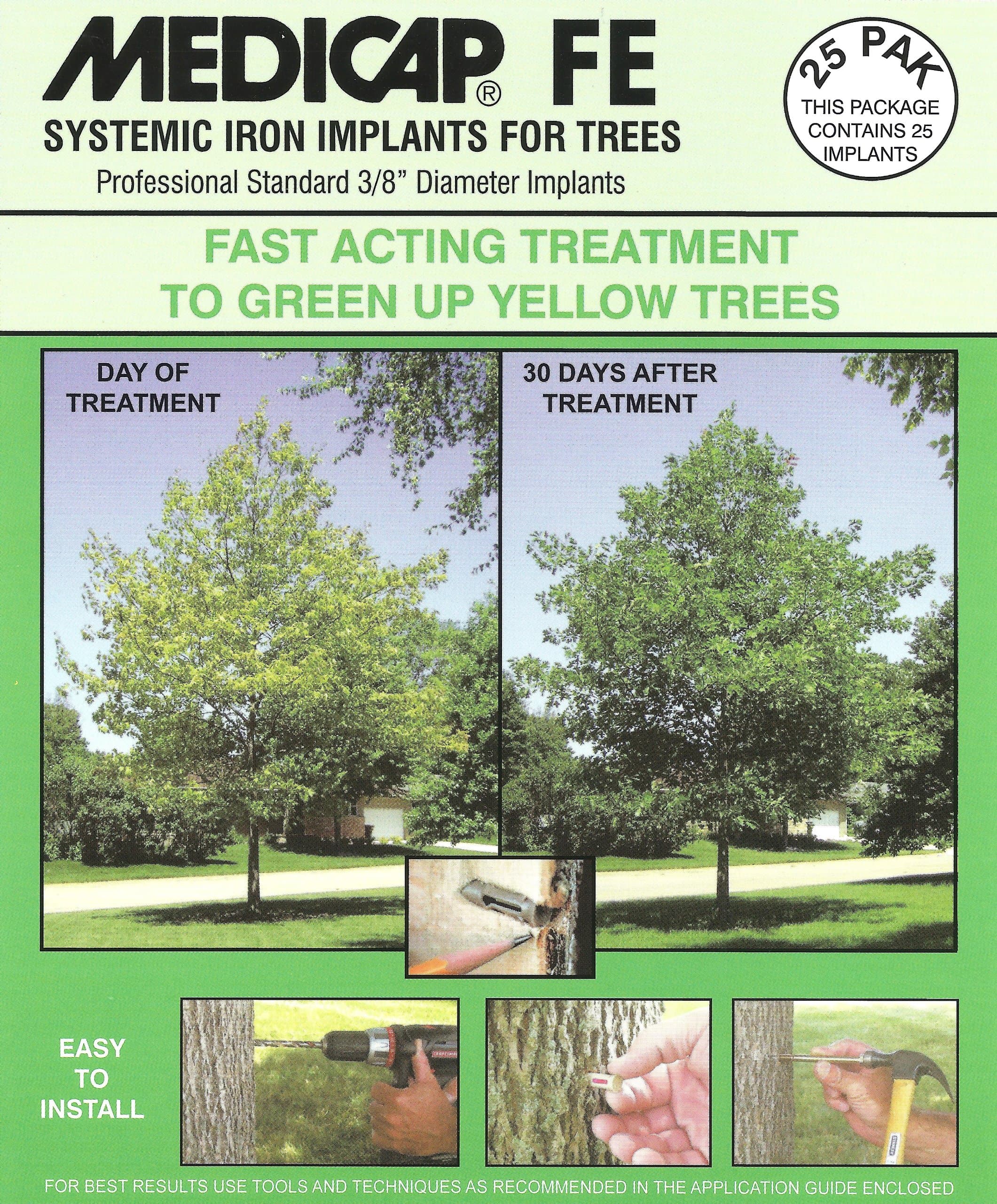 25-Pack FE Systemic Iron Tree Implants for Control of Iron Chlorosis, 3/8-Inch