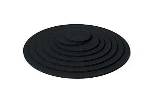 Table Mat Round Felt Set of 12 Assorted Sizes + Colours Hey Sign, felt, 02 - black, Durchmesser Ø 10 cm