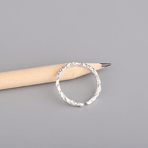 Ring S925 Sterling Silver Handmade Open Index Finger Ring Simple Fine Tail Ring Adjustable Silver