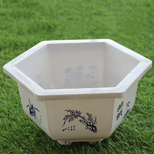 Plastic flower pots/plastic hexagonal flowerpot/flower pots/vegetable pots/retro china wind disk-A