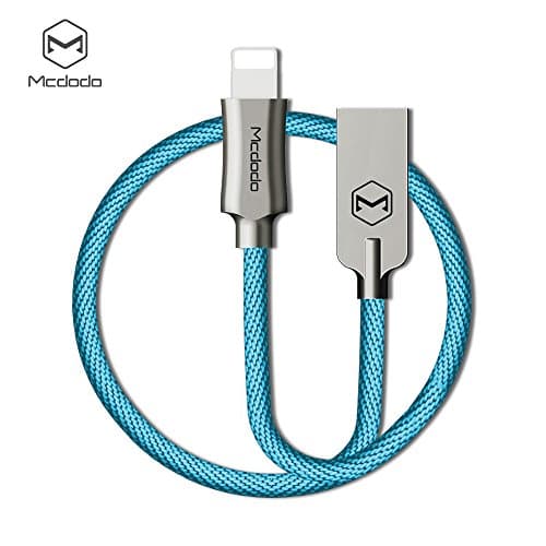 McDodo Lightning Charger Cable For iPhone, iPad And iPod, Durable with Warranty (6 ft, Apple MFi Certified). Compatible with iPhone X, 8 / 8 Plus / 7 / 7 Plus / 6s / 6s Plus / 6 , iPad Pro / Air