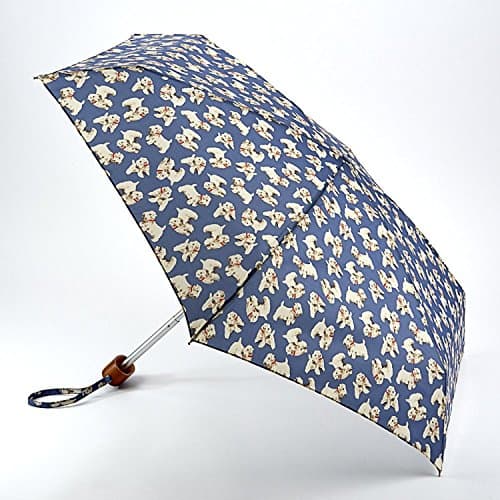 Cath Kidston Billie Mid Blue Tiny Handbag Size Telescopic Folding Umbrella & Matching Cover