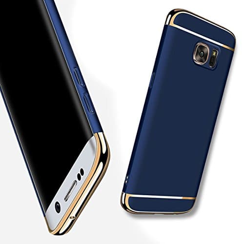 For Galaxy S6 Edge Case,Samsung Galaxy S6 Edge Case Ultra thin Electroplate Hard Bumper Slim Shockproof Cover Case for Samsung Galaxy S6 Edge Dark Blue