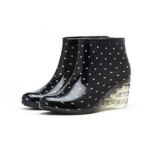 EgBert Spring Winter Design Ankle Boots Rain Zipper Leopard Shoe Woman Solid Rubber Waterproof Shoes - #02-38