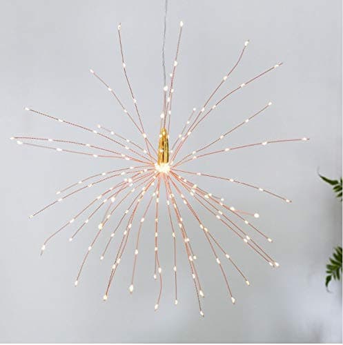 Shining Decors 200 LED Remote Controller Battery Hanging Copper Starburst Lights Flash Lights for Christmas Wedding Outdoor Party Decoration New Year Birthday