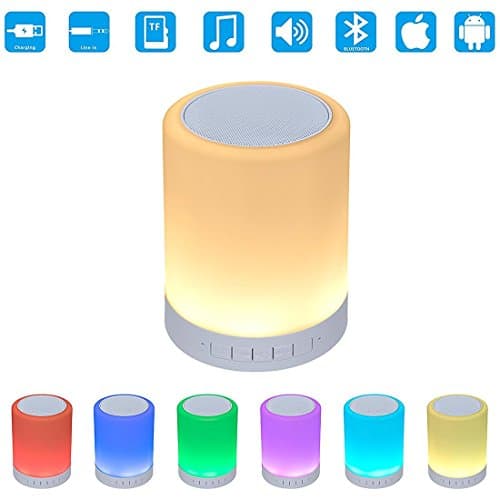 Winrida Smart Touch Lamp with Bluetooth Speaker,Portable Music Player,TF Card and AUX Supported,White