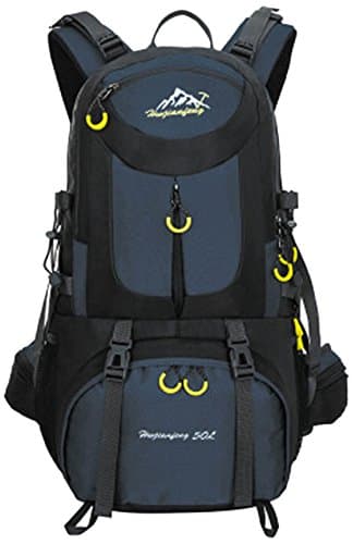 Booming3 Outdoor Hiking Backpack for Solid Packing Trip, Waterproof Nylon Camping for Men and Women, Perfect for Trekking/Hunting/Scouting, 50 L, Blue