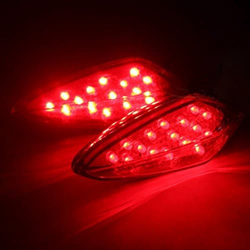 New 1 Pair Stalk Universal Motorcycle LED Turn Signals Light Indicator Flasher (Red)