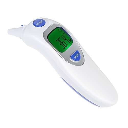 Anself LCD Digital IR Infrared Dual Mode Forehead and Ear Thermometer Body Temperature Measurement with Alarm Function