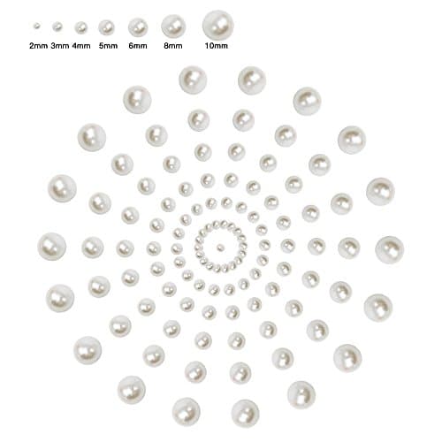 1000pcs Mixed Size 2-10mm Half Round Flatback Imitation Pearls ABS Resin beads (white)