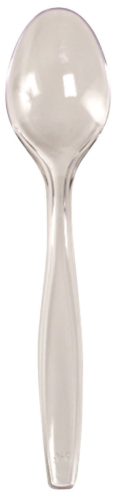 50 X Heavy Duty Clear Plastic Dessert Spoons