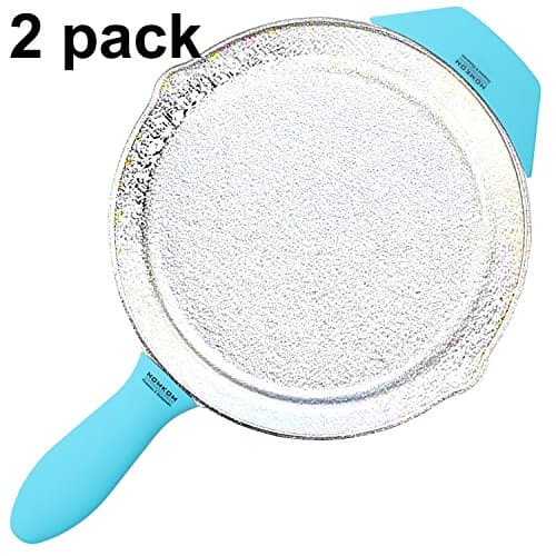 2 PCS MIX PACK Silicone Assist Hot Handle Pot Holder for Cast Iron Skillet ( Turquoise )