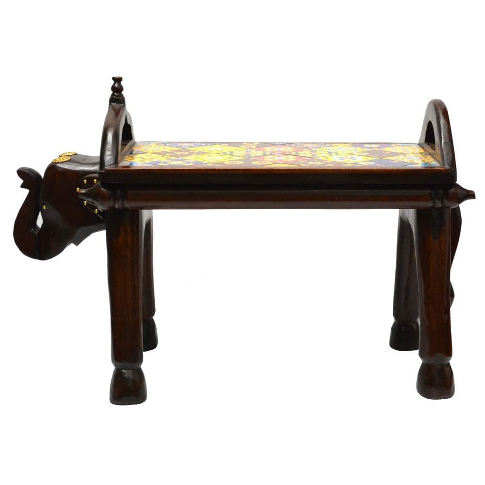 Santarms Handmade Elephant Shaped Wooden Table