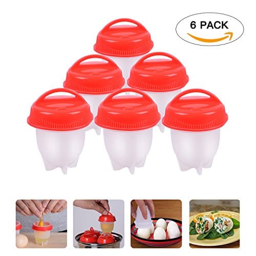 Egglettes Egg Cooker, Silicone Eggs Boiler Cookers, Hard Soft Boiled Eggs Cooker without Egg Shell, Non Stick Egg Cups 6 Pack