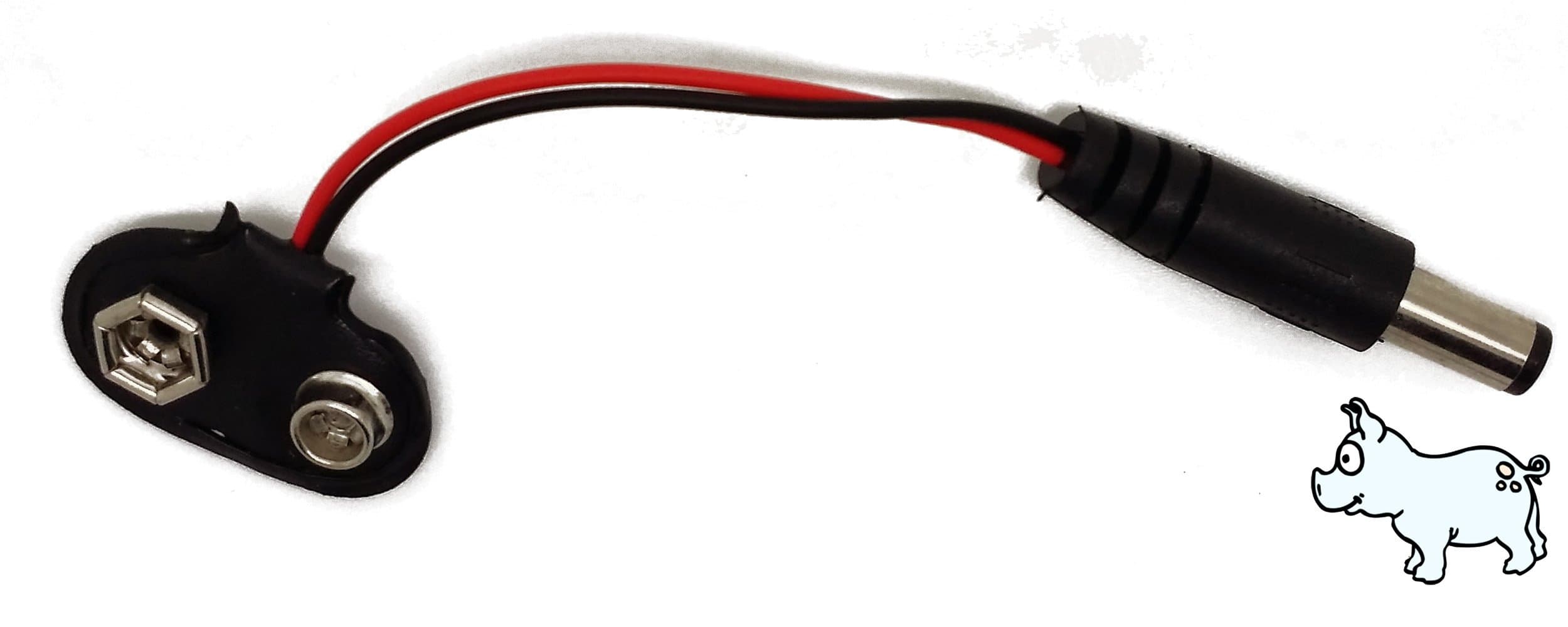 Battery Clip PP3 9 V Power Cable 2.1 mm Jack Plug DC CCTV for Arduino by Little Blue Pigs