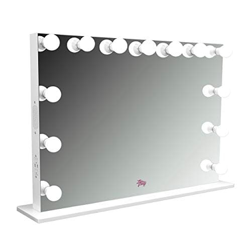 LFV Selena XL Vanity Mirror w/Bluetooth, Dimmable LED Bulbs, 2 120v Outlets and 2 USB Ports