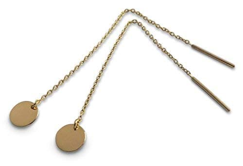 Pull Through Earrings 1 Paar Echt 585 Gold 14 Karat