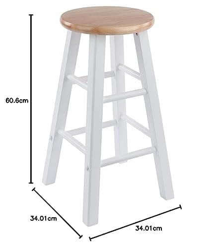 Winsome Element 2pc Set 24" Counter Stool, Natural/White Finish