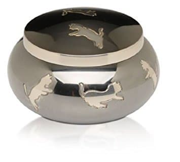 "Leaping Cats" Urn with Playful Cat Design - Small
