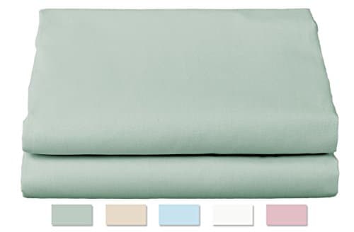 Thomaston Mills: Percale Sheet Set, Wrinkle Resistant, American Made, Durable, Crisp Fabric, King Size, Seafoam Green