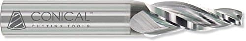 Conical Tool Company G-413 7.0° HSS Tapered End Mill - 3 Flute x 1/4'' Tip x 1.0481'' Large Diameter x 1'' Shank x 3 1/4'' Length of Cut x 5 3/4'' Overall Length