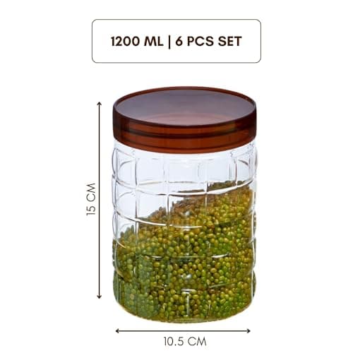 Steelo Solitare Plastic PET Container Set, 1.2 litres, Set of 2, Maroon