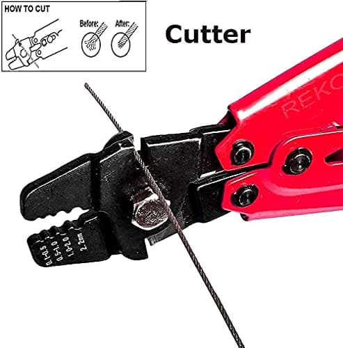 Crimping Tool, Wire Rope Crimping Tool, Up To 2.2mm Swager Crimper Fishing Wire Crimping Tool with 100 PCS Aluminum Double Barrel Ferrule Crimping Loop Sleeves Kit with Cutting Function for Cable