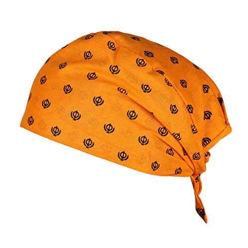 Unisex Sikh Symbol Khanda Printed Dew Rag Cap Cap