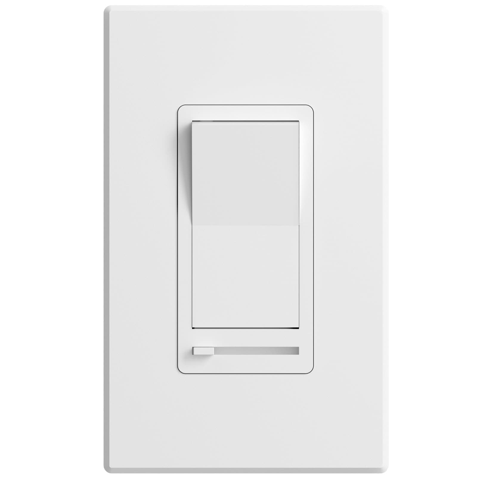Amico 1 Pack Dimmer Light Switch, Single-Pole or 3-Way Compatible Slide Control Dimmer, Suitable for 150W LED Light/CFL/Incandescent and 600W Tungsten Bulb, Wall Plates and Screws Included, White