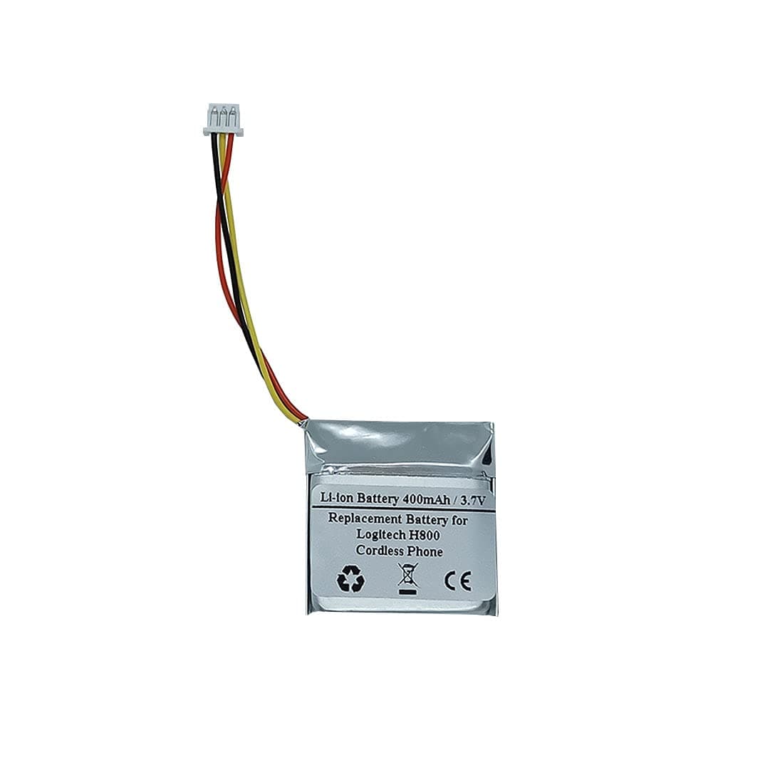 400mAh 3.7V Replacement Battery for Logitech H800 H820e Wireless Headset, 533-000095