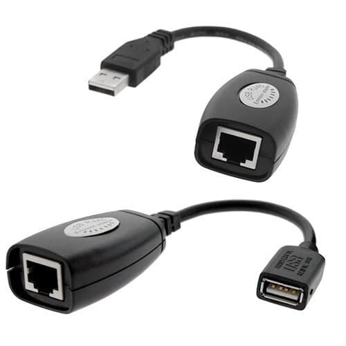 AnkongUSB over Cat5/5e/6 Extension Cable RJ45 Adapter Set