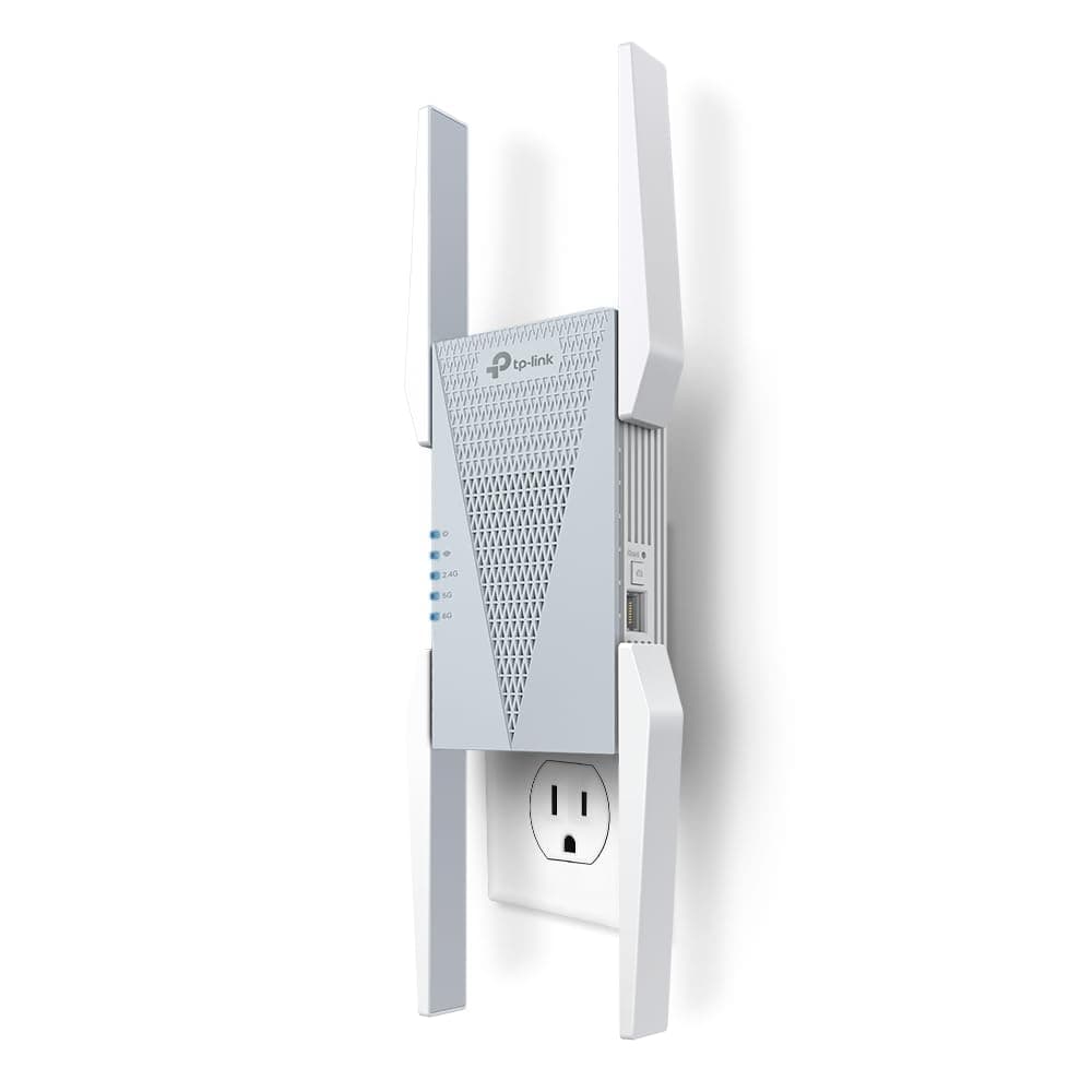 TP-Link RE813XE AXE5400 Wi-Fi 6E Range Extender w/Ethernet Port | 5.4 Gbps Tri-Band Wireless Repeater Amplifier | Up to 2800 Sq. Ft., 96 Devices | 6 GHz Band, 160 MHz | APP Setup | OneMesh Compatible