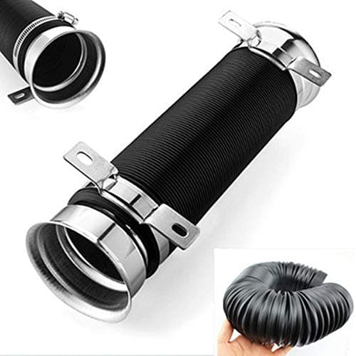 Universal 3" Flexible Adjustable Cold Air Intake Pipe Inlet Hose Duct Kit(Silver)