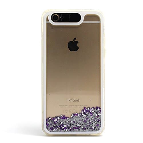 LifeBox Glow Apple iPhone 6/6s Case 4.7" Dual Layer Hybrid Bumper Double Protection with Liquid Infused Glow in The Dark Fluoroscent with Glitter and Stars - Retail Package - Diamond