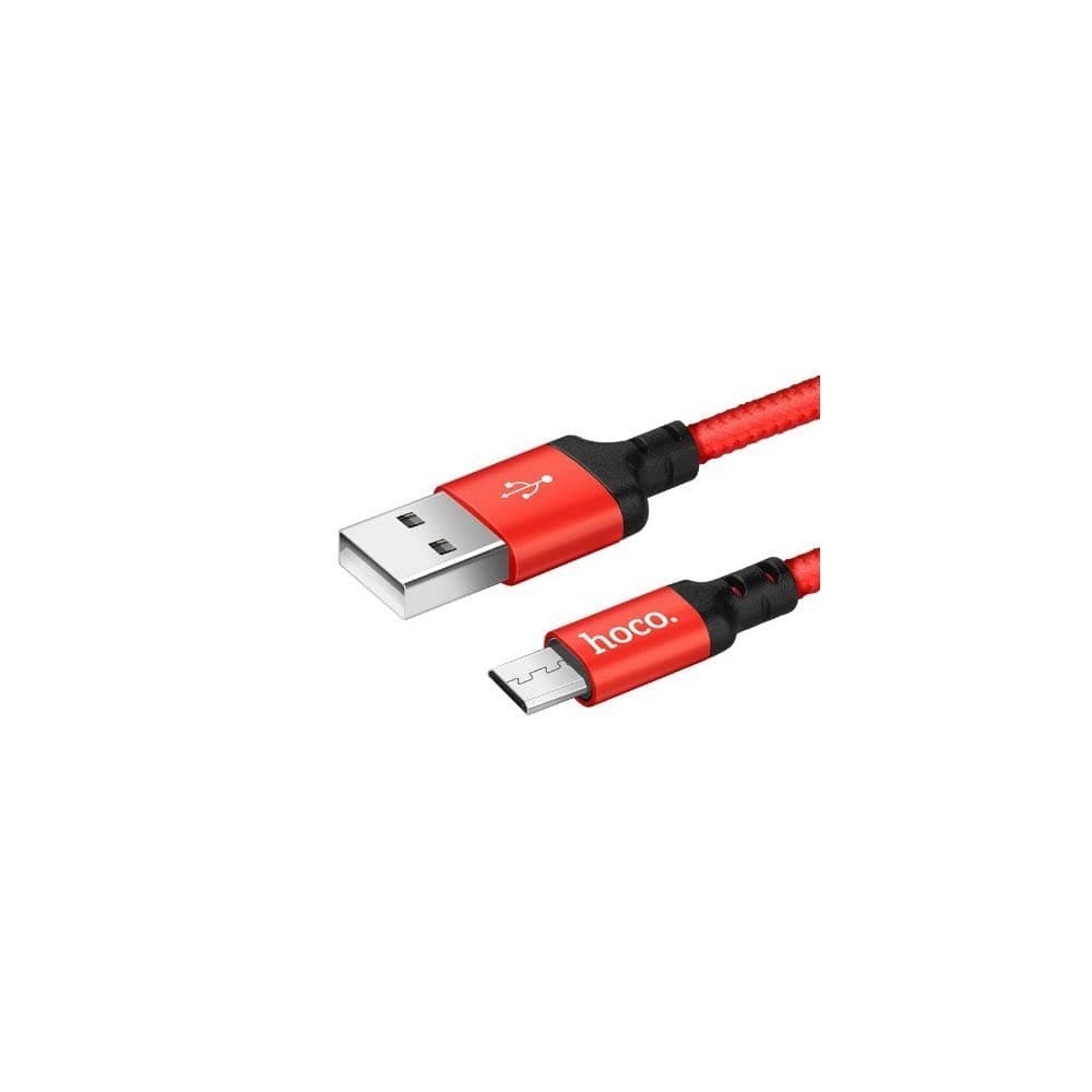 Hoco X14 - Times Speed Charging Cable (2A - 2M), USB-A To Micro-USB Plug, Compatible With Samsung Huawei Xiaomi Oppo - Red